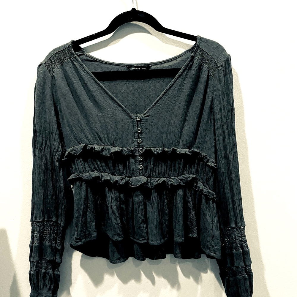 deep green blouse from american eagle